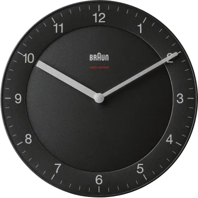 Braun Funkwanduhr BC06B-DCF | 67012 | präzise funkgesteuert | leise | analog | rund | 20 cm | Kunststoff | schwarz