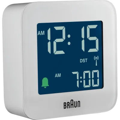 Braun Funkwecker BC08W-DCF | Multiband weltweit | digital | Weckfunktion | Nachweckautomatik | weiß