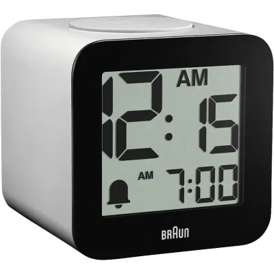 Braun Quarzwecker BC25WP | digitale Tischuhr mit Sprachansage | Weckfunktion | Snooze | Beleuchtung | Weiß