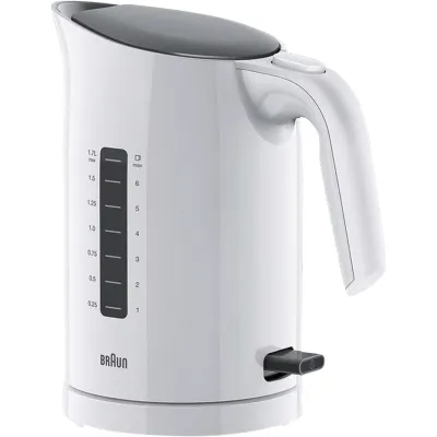 Braun Wasserkocher WK 3110 WH | 1,7 Liter | 3000 Watt | Schnellkochsystem | Anti-Kalk-Filter | kabellos | weiß