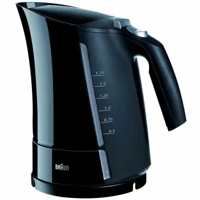 Braun Wasserkocher WK 500 | 1,6 L | 3000 W | Kalkfilter | kabellos | schwarz