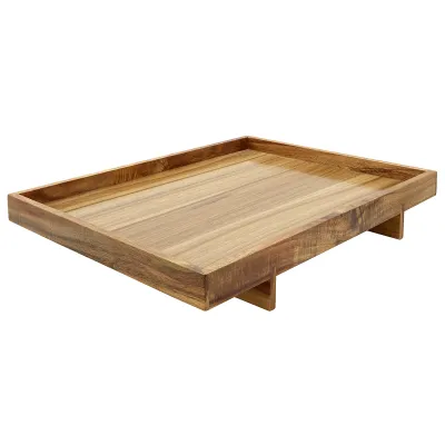 Bredemeijer Tablett Wazuka 174007 | Serviertablett Akazienholz rechteckig 40x30x6 cm | Modern | Braun