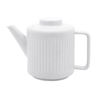 Bredemeijer Teekanne Skagen 147050 | Porzellan 1,2l | Handarbeit | Edelstahl-Teesieb | spülmaschinengeeignet | weiß