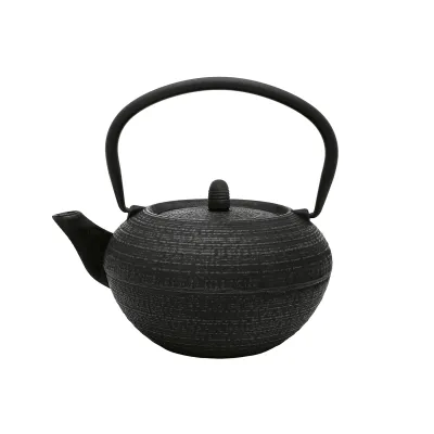 Bredemeijer Teekanne Tibet 153012 | Gusseisen 1,2l mit Edelstahl-Teefilter | emailliert | Asia Design | Schwarz