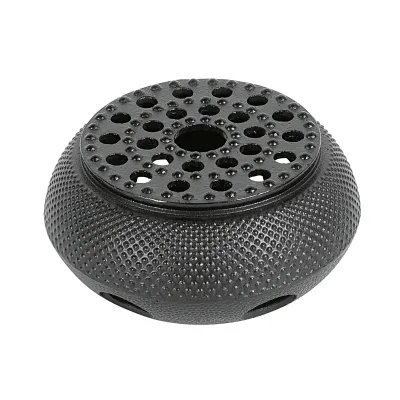 Bredemeijer Teewärmer Asia Jang G005Z | Gusseisen Stövchen | Ø 14,4 cm | Schwarz | Traditionelle Noppenstruktur