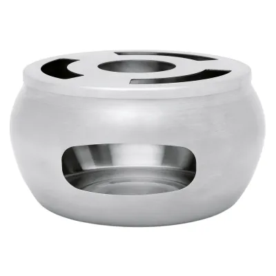 Bredemeijer Teewärmer Ravello 191004 | Edelstahl Stövchen Ø 15 cm | matt | für Teekanne | modernes Design | silberfarben