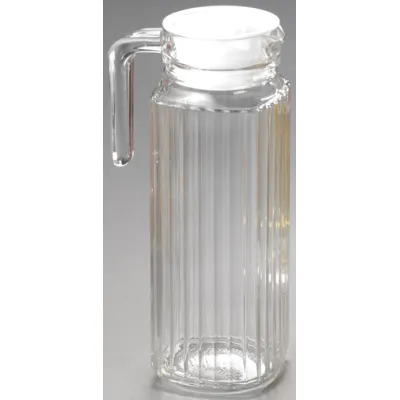 Luminarc Kühlschrankkrug Quadro 70361 | 1,1 Liter | Glas | mit Deckel | schmal | transparent