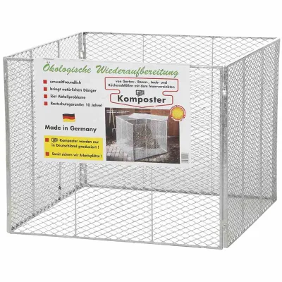 Brista Komposter 2010141 | Streckmetall-Kompostsilo | 100x100x80 cm | feuerverzinkt | steckbar | für Gartenabfälle