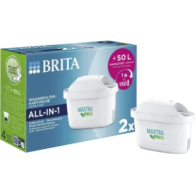 BRITA Wasserfilterkartusche MAXTRA PRO Pure Performance 2er-Pack | Ersatzfilter für BRITA-Kannen | filtert Kalk, Chlor