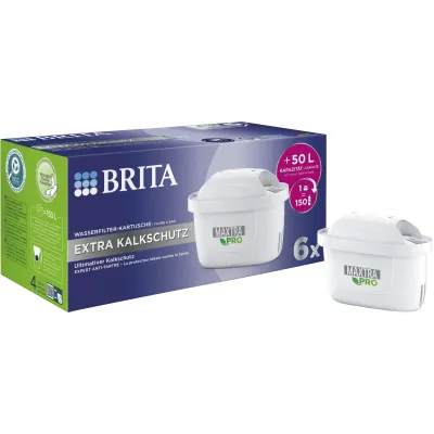 BRITA Wasserfilter Kartusche MAXTRA PRO Extra Kalkschutz 6er-Pack | für Filterkanne | Kalkfilter | Halbjahresvorrat