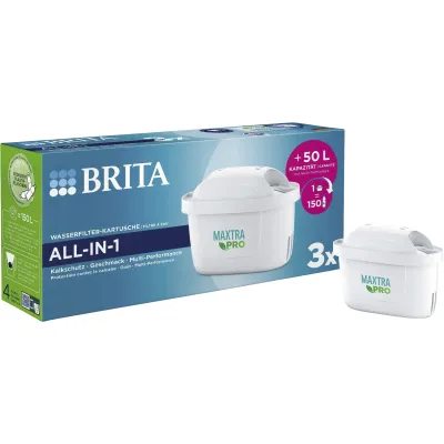 BRITA Wasserfilterkartuschen MAXTRA PRO All-in-1 Pack 3 | 3er Pack | passt für BRITA Filter | mehrfarbig