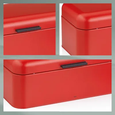 kela Brotkasten Frisca 4025457128462 | Brotbox aus Metall | 30,5x19,5x15,5 cm | Belüftung | karminrot matt