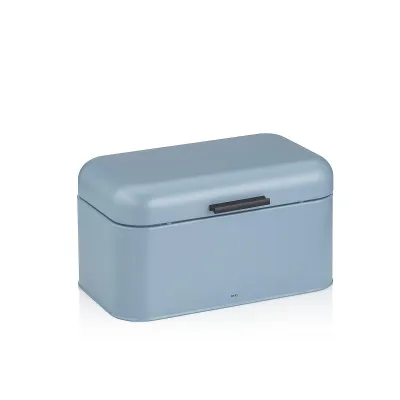 kela Brotkasten Frisca 12845 | Brotbox Metall | 30,5x19,5x15,5 cm | kompakt & leise | mit Luftlöchern | rauchblau