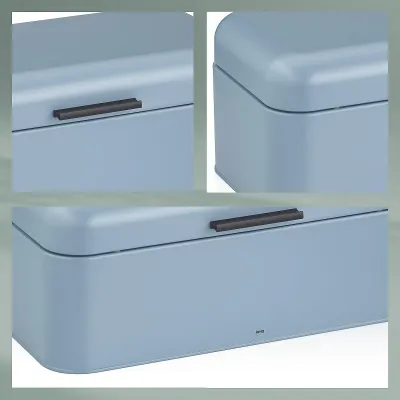 kela Brotkasten Frisca 12841 | Brotbox aus Metall | 42,5x23,5x17,5 cm | luftdicht & rutschfest | rauchblau