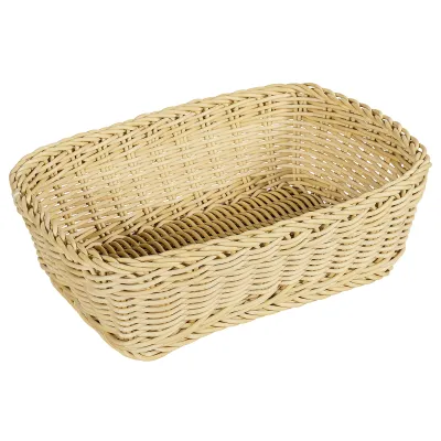 SALEEN Brotkorb 10007260 | Kunststoff Flechtkorb | BPA-frei | 31,5x22x10 cm | spülmaschinenfest | hellbeige