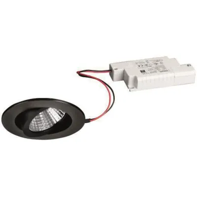 BRUMBERG LED-Einbaustrahler 39353083 | 6W 730lm 3000K | IP65 | rund | dimmbar | schwenkbar | Einbaustrahler schwarz