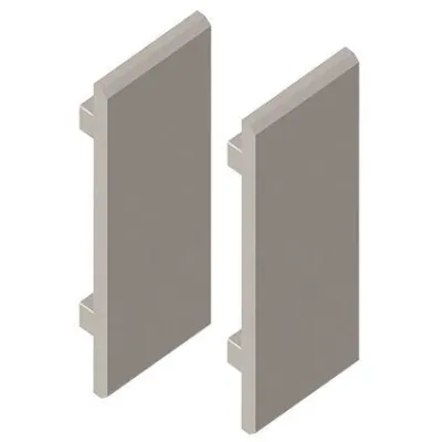 BRUMBERG Endkappen-Set 53075260 | Endkappe Zubehör Ersatzteil | 55x18,5mm | Kunststoff | Silber | Aluminium-Optik