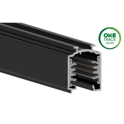 BRUMBERG 3-Phasen-Stromschiene 87162080 | DALI schaltbar | 2000 mm | schwarz | Aluminium | IP20 | rechteckig