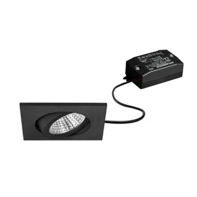 BRUMBERG LED-Einbaustrahler 38365183 | 230V | 6W | 630lm | 3000K | schwenkbar | quadratisch | Aluminium | schwarz