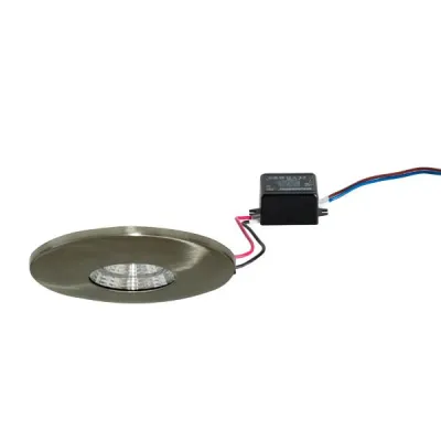 BRUMBERG LED-Einbaudownlight 3W 3000K 410lm | Aluminium | Nickel matt | Ø 91mm | 230V | IP20