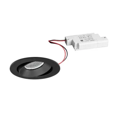 BRUMBERG LED-Einbaustrahler 39379183 | 7W 230V | 680lm | 3000K warmweiß | dimmbar | schwenkbar | rund | schwarz