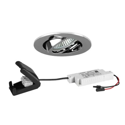 BRUMBERG LED-Einbaustrahler 39483023 | 6W | 230V | dim2warm 1800-3000K | schwenkbar | 460lm | rund | chrom | Aluminium