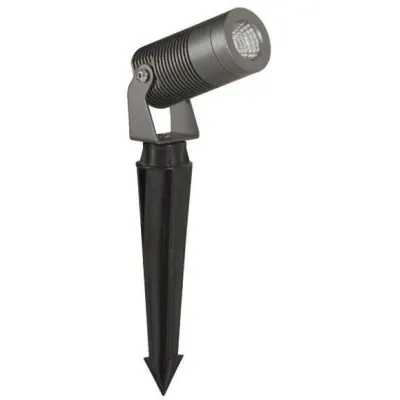 BRUMBERG LED-Erdspießstrahler 60109643 | 8W 24V DC | 640lm 3000K | IP67 | schwenkbar | Aluminium titan matt | rund