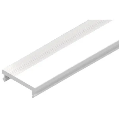 Brumberg Abdeckung 53400000 | Kunststoff Klick-Abdeckung transparent | 2000mm Länge | 13,1mm Breite | symmetrisch | weiß