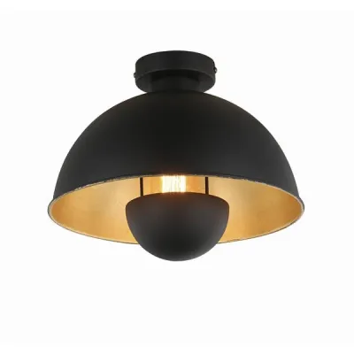Brumberg Deckenleuchte 57220850 | Anbauleuchte E27 | rund 310 mm | Stahl schwarz/gold | LED geeignet | 15W | IP20