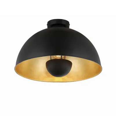 BRUMBERG Deckenanbauleuchte 57230850 | E27 Fassung | rund | Metall schwarz/gold | Ø 410 mm | 15W | IP20