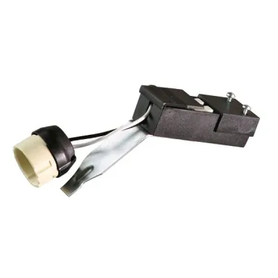 BRUMBERG Hochvoltbügel Stecksystem 535900 | GZ10 Fassung | beidseitige Zugentlastung | Kunststoff weiß