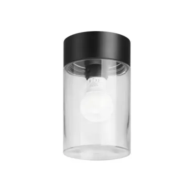 BRUMBERG Deckenanbauleuchte COOQUEE 60141180 | E27 Fassung | rund | IP65 | 8W | Aluminium Glas | schwarz