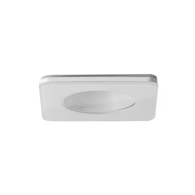 BRUMBERG Einbaudownlight COVER-UP 45321070 | MR16 LED Modul max. 14W | IP44 | quadratisch 83x83mm | Alu/Glas klar | weiß