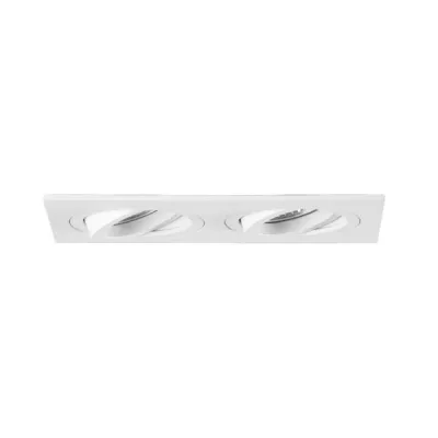 BRUMBERG LED-Einbaugehäuse 45023170 | 2-fach rechteckig | schwenkbar | Aluminium | ohne LED-Module | weiß
