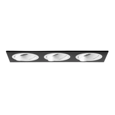 BRUMBERG LED Einbaugehäuse 45028560 | 3-fach rechteckig | MR16 LED-Module | schwenkbar | Aluminium | IP20 | schwarz/weiß