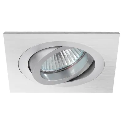 BRUMBERG Einbaustrahler 0070.25 | 50W Halogen GX5,3 | schwenkbar | Aluminium matt | 90x90mm | IP20