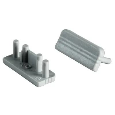 Brumberg Endkappen-Set 53110260 | Endkappe für Flach-Profil 53600 | 2 Stück | Kunststoff | 20x8 mm | aluminium silber