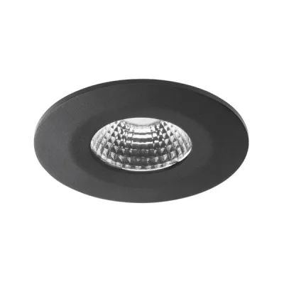 BRUMBERG LED-Einbaustrahler 12647183 | 6,9W 230V | 3000K warmweiß | 550lm | IP65 | rund | Aluminium gebürstet | schwarz