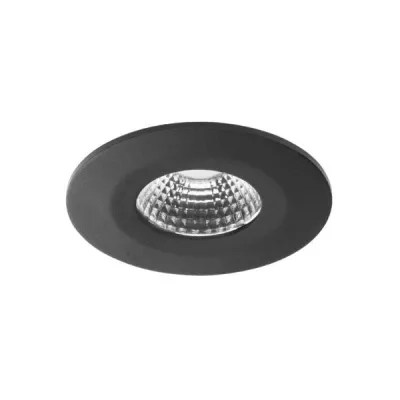 BRUMBERG LED-Einbaustrahler 12647183 | 6,9W 230V | 3000K warmweiß | 550lm | IP65 | rund | Aluminium gebürstet | schwarz