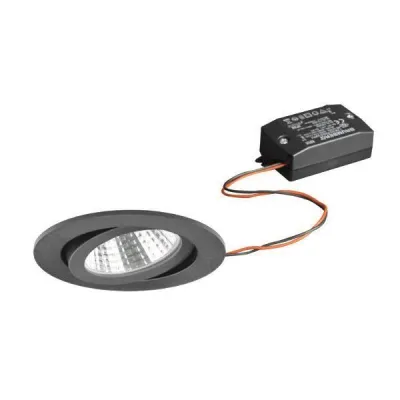 BRUMBERG LED-Einbaustrahler 38363183 | 6W 630lm 3000K | rund schwenkbar | Aluminium schwarz | Einbau 68mm | IP20