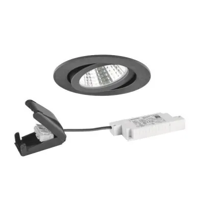 BRUMBERG LED-Einbaustrahler 39463183 | 6W 3000K 630lm | dimmbar | schwenkbar | Aluminium | rund | schwarz