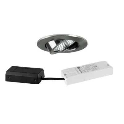 BRUMBERG LED-Einbaustrahler 41463153 | 6W 3000K 630lm | DALI dimmbar | schwenkbar | rund | Aluminium Nickel | Ø82mm