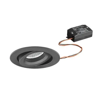 BRUMBERG LED-Einbaustrahler 38378183 | 7W 230V | 680lm | 3000K warmweiß | rund | schwenkbar | Aluminium schwarz
