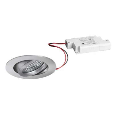 BRUMBERG LED-Einbaustrahler 6W | 730lm | 3000K warmweiß | dimmbar | schwenkbar | rund | Aluminium matt