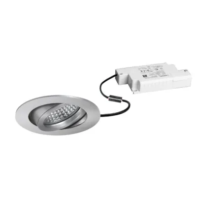BRUMBERG LED-Einbaustrahler 6W | 730lm | 3000K warmweiß | dimmbar | schwenkbar | rund | Aluminium matt