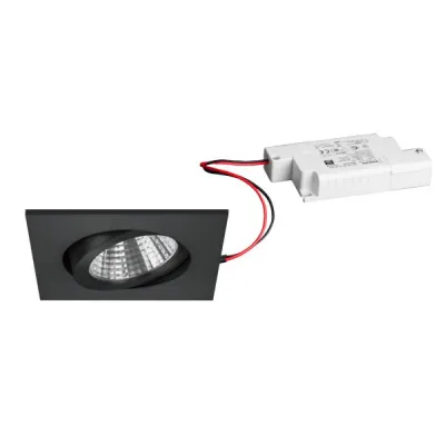 BRUMBERG LED-Einbaustrahler 39364083 | 7W 3000K 740lm | dimmbar | schwenkbar | 82x82mm quadratisch | Aluminium schwarz