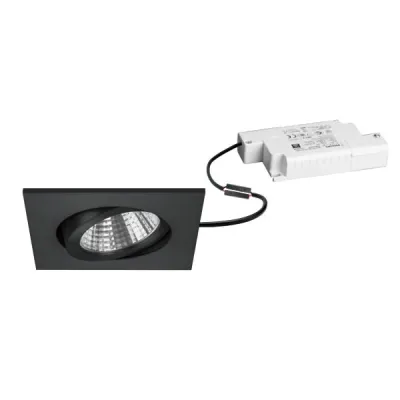 BRUMBERG LED-Einbaustrahler 39364083 | 7W 3000K 740lm | dimmbar | schwenkbar | 82x82mm quadratisch | Aluminium schwarz