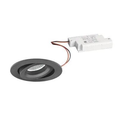 BRUMBERG LED-Einbaustrahler 39378183 | 7W 230V | 680lm | dimmbar | 3000K warmweiß | schwenkbar | rund | schwarz