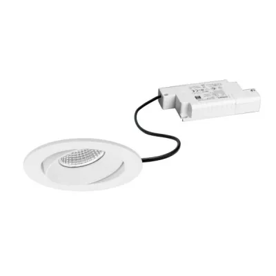 Brumberg LED-Einbaustrahler 39379173 | 7W 230V | 680 lm | 3000K warmweiß | schwenkbar | dimmbar | rund | Aluminium weiß