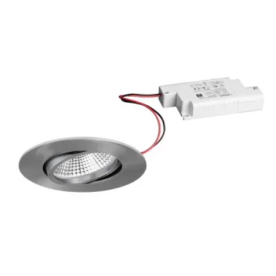 BRUMBERG LED-Einbaustrahler 39484153 | 7W 230V | 3000K Warmweiß | 620lm | IP65 | dimmbar | schwenkbar | Aluminium Nickel